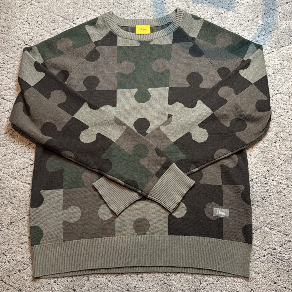 Dime Men's Camouflage Puzzle Sweater